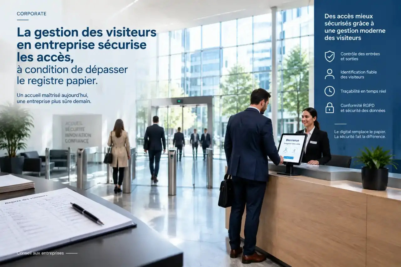 La gestion des visiteurs en entreprise sécurise les accès, à condition de dépasser le registre papier