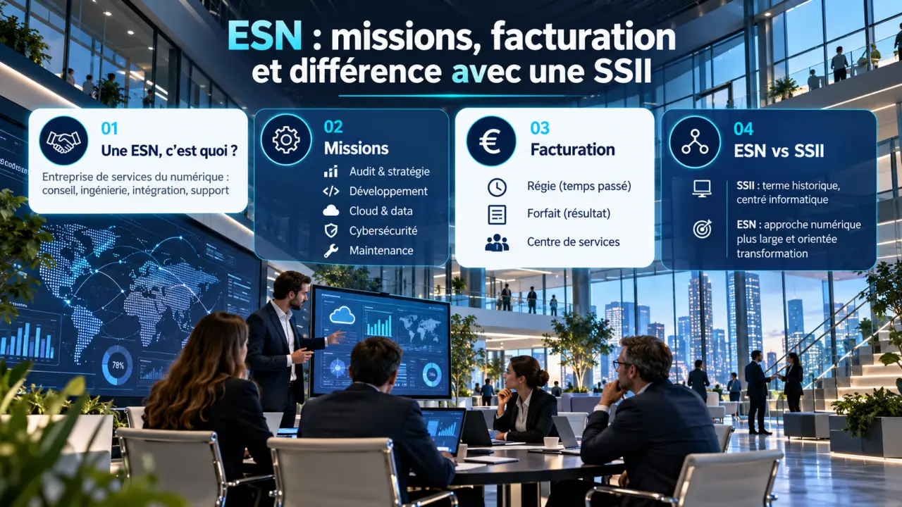 ESN, c’est quoi ? Missions, facturation et différences avec une SSII